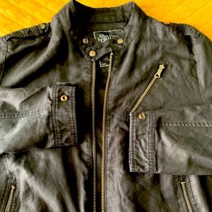 Forever 21 Mens motor cycle jacket - black